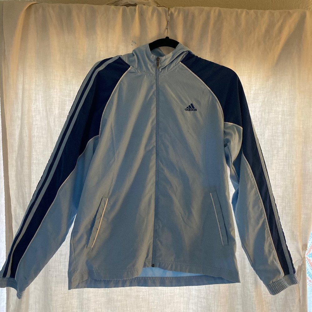 Adidas windbreaker blue